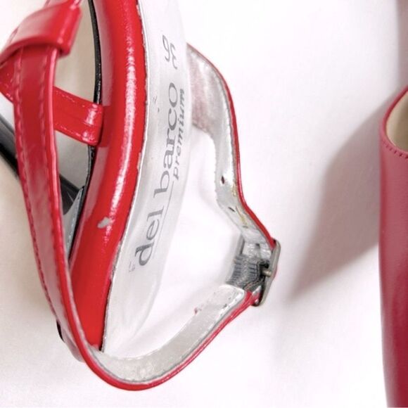 Del Barco Premium Strappy Pumps Pointed Toe Stiletto High Heel Sandals Red 36 - Picture 3 of 7